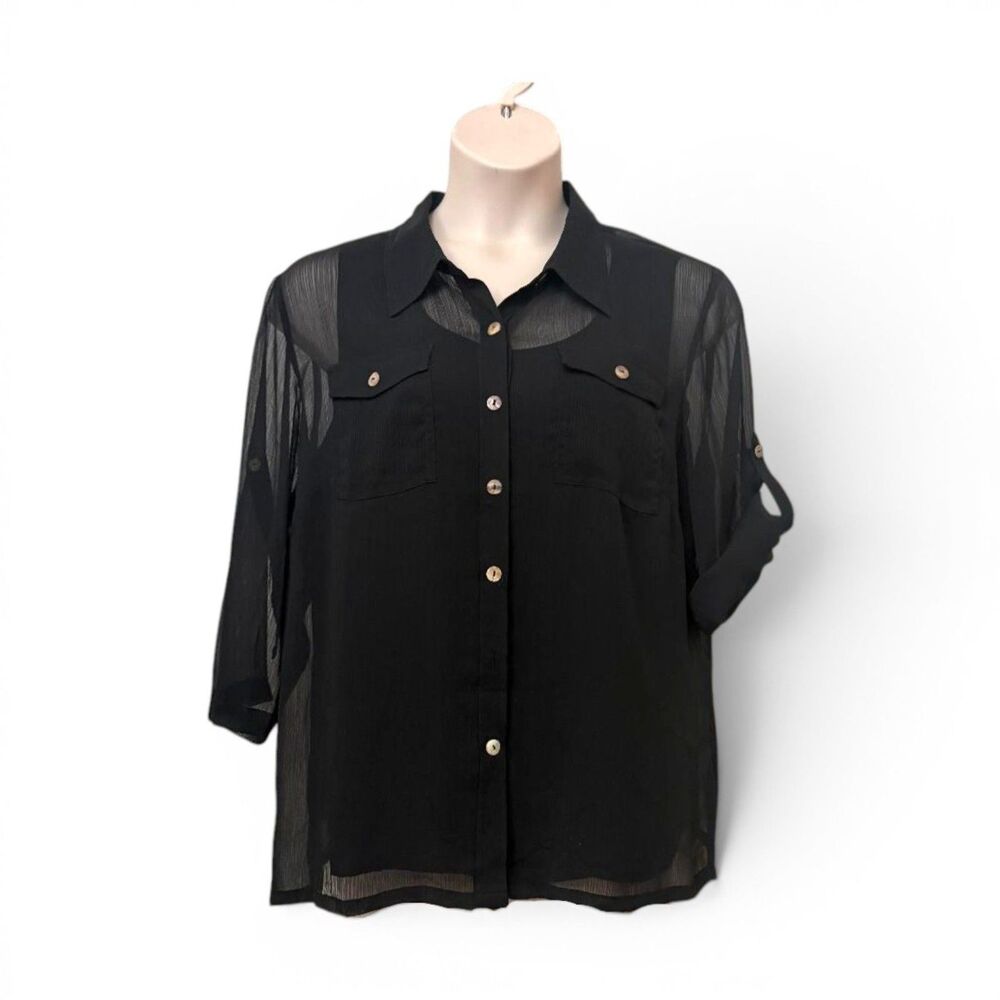 Linea by Louis Dell'Olio Button Front Shirt With Tank Top, NWOT! Size 1X